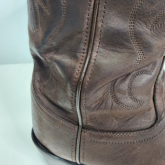 Old West Men\'s TBM3051 Brown Leather‎ Mid-Calf Western Boots - Size 9.5 D main image 9